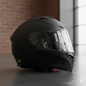 A matte black full-face motorbike helmet priced under £150, ideal for UK commuting and track days.