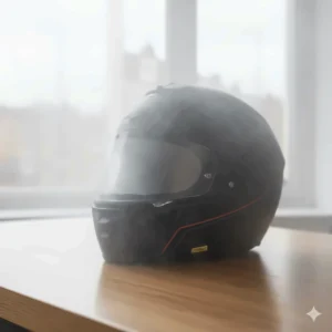 A clear motorcycle helmet visor equipped with a Pinlock anti-fog insert to prevent misting during damp or cold British weather conditions.