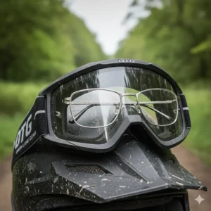 Off-road motorcycle goggles with Over the Glasses OTG design for riders wearing prescription eyewear.