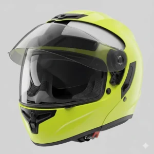 Cutaway illustration showing the internal drop-down sun visor of a high visibility helmet.