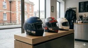 A range of full-face motorbike helmets that have achieved the maximum 5-star SHARP safety rating.