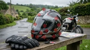 Diagram highlighting the specific impact test points required for the ECE 22.06 safety standard compared to previous regulations.