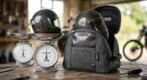 High-quality protective carry bag included with a premium full carbon fibre helmet.