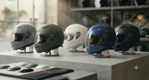 Selection of gloss and matt finish colour options available for the latest advanced thermoplastic helmet range.