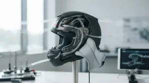 Cutaway view showing the internal ventilation channels and air vents of a breathable lightweight carbon helmet.