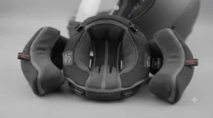 Removable and washable comfort padding inside an ultra-lightweight full face helmet.