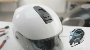 Adjustable top air intakes and chin vents on a daily riding helmet for optimal airflow.