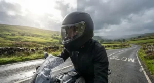 Photochromic visor handling variable British weather conditions from bright sun to overcast skies