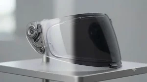 Side-by-side comparison showing the light and dark states of a versatile replacement photochromic visor.