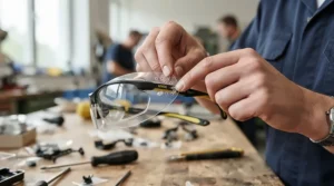 Applying a multi-layer stack of universal tear-offs for motocross goggles